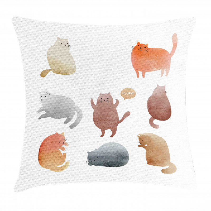 Watercolor Kitties Pet Pillow Cover