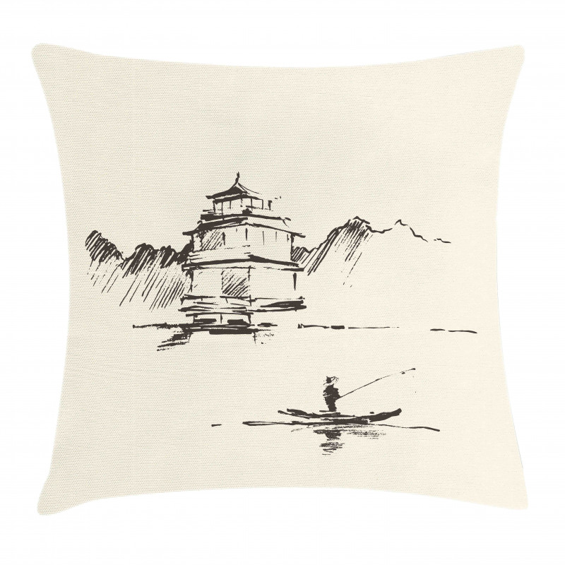 Pagoda Fisherman Pillow Cover