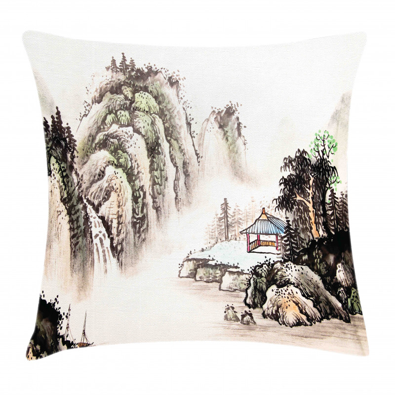 Watercolor Valley Pillow Cover