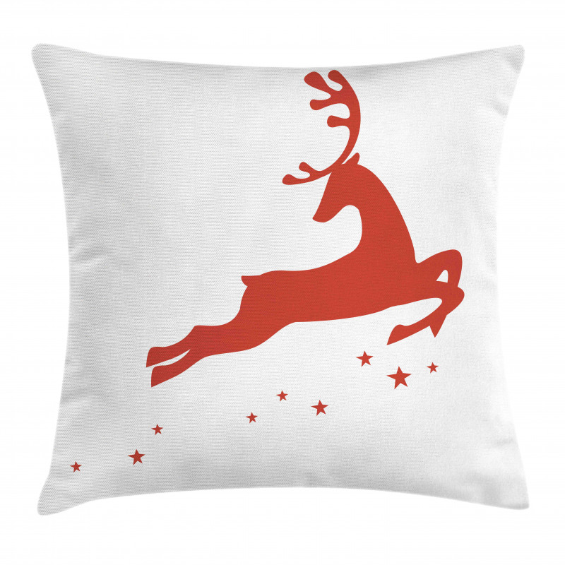 Jumping Reindeer Stars Pillow Cover