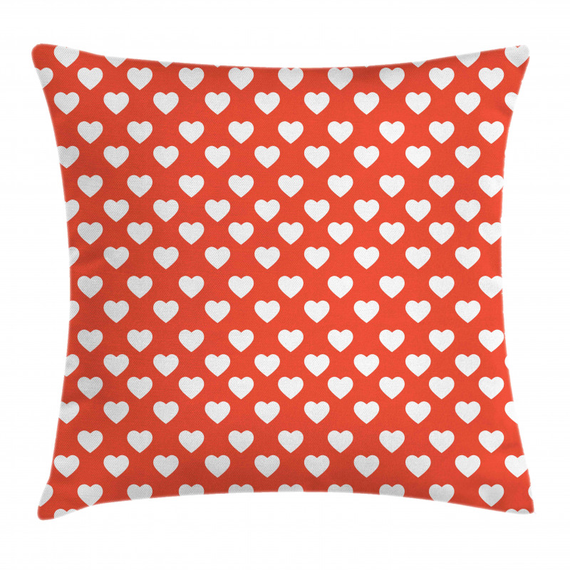 White Hearts Love Pillow Cover