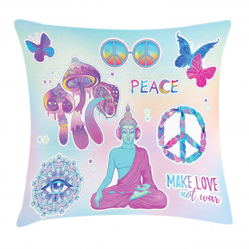 Psychedelic Eye Mandala Pillow Cover