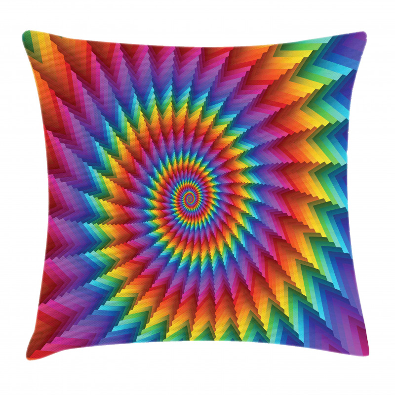 Vibrant Rainbow Spiral Pillow Cover