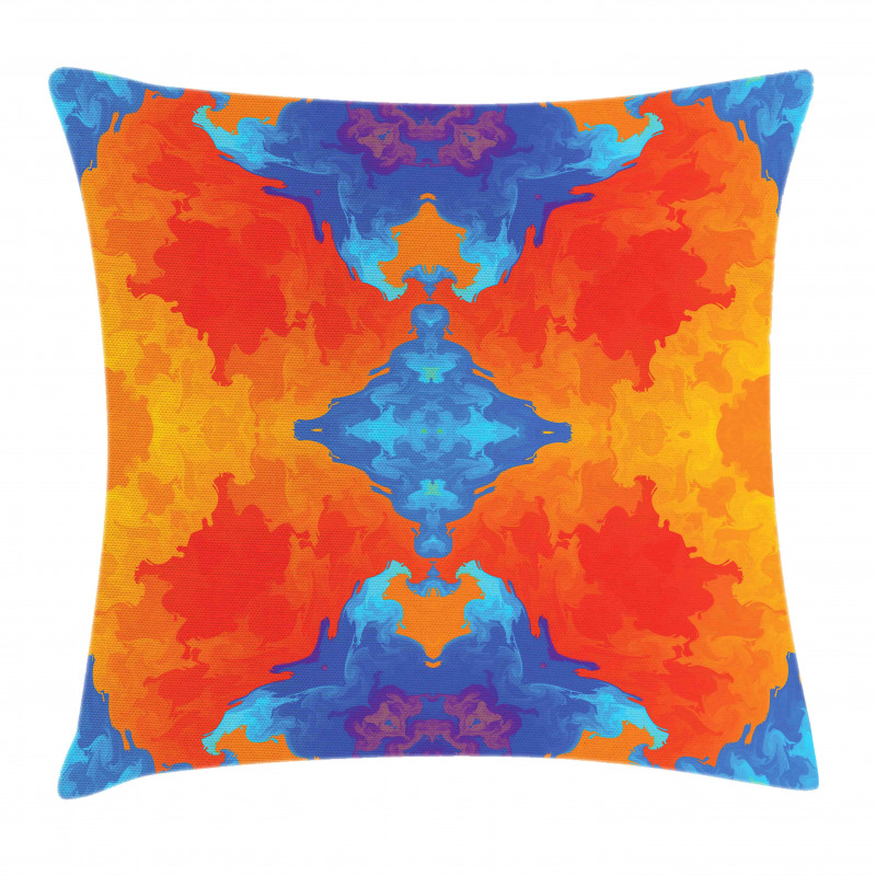 Contemporary Blue Orange Pillow Cover