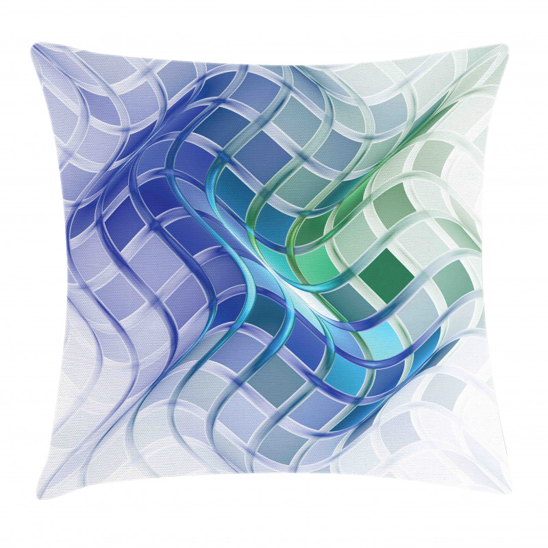 Abstract Wavy Squares Pillow Cover