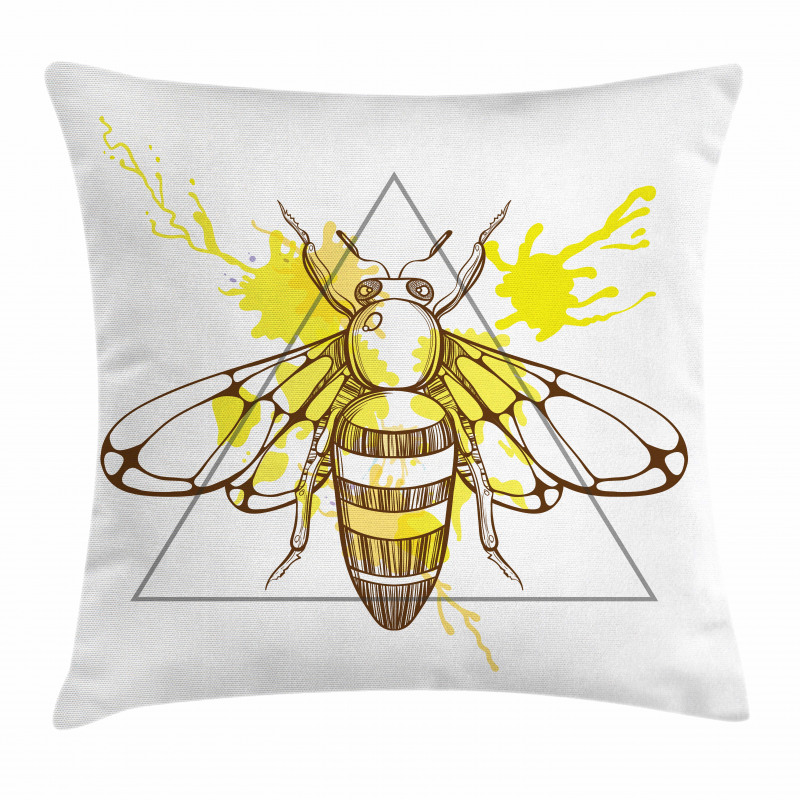 Color Splashed Bee Pillow Cover