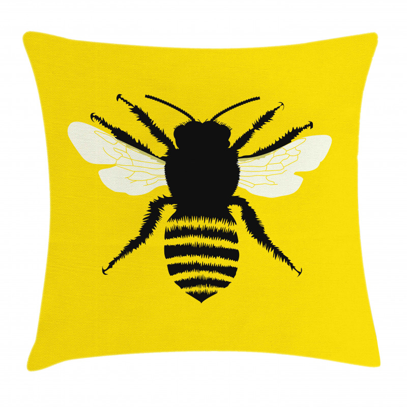 Honeybee Silhouette Pillow Cover
