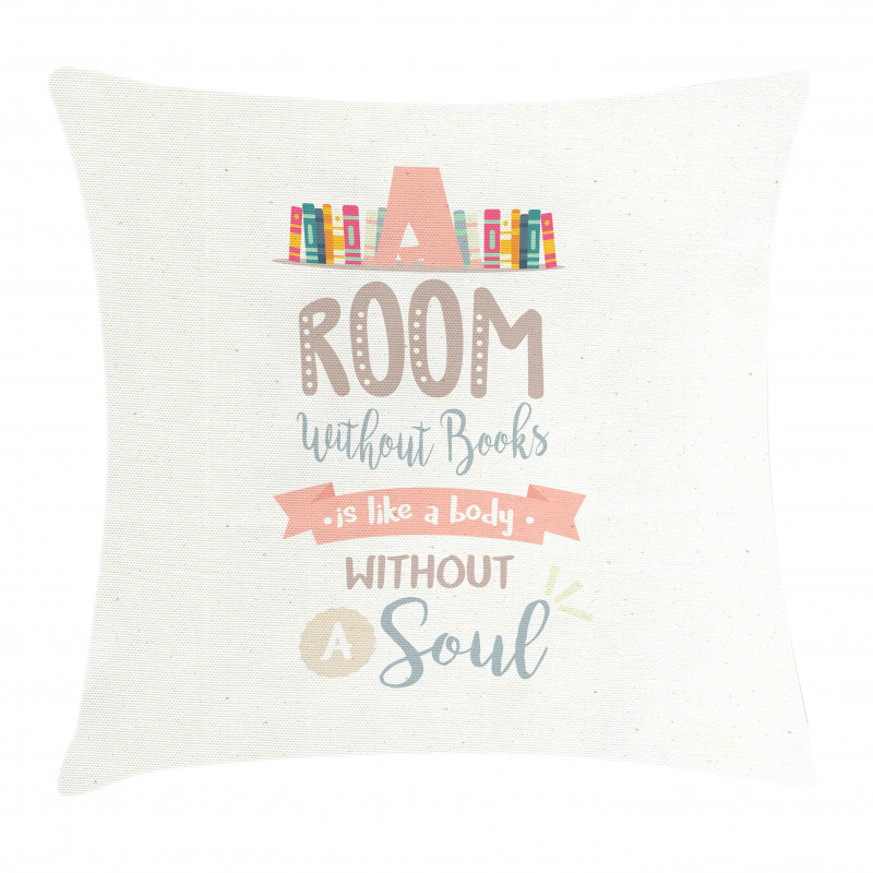Book Shelf and a Words Pillow Cover