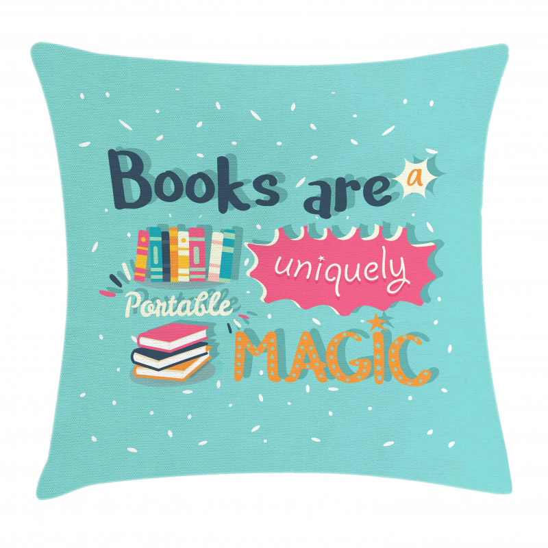 Books are Magic Pale Color Pillow Cover