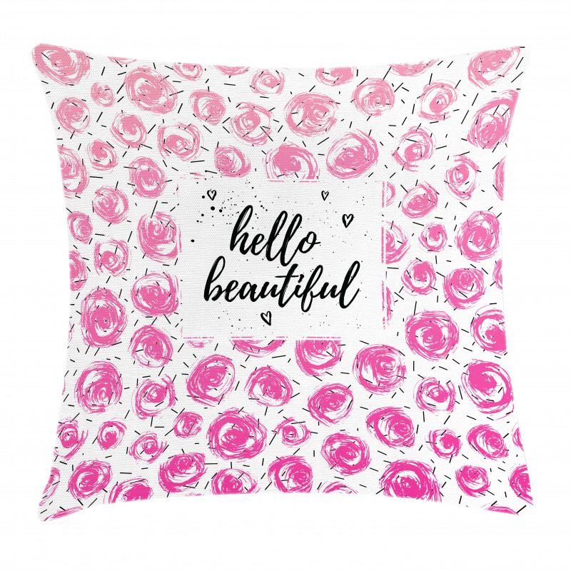 Watercolor Buds Words Pillow Cover