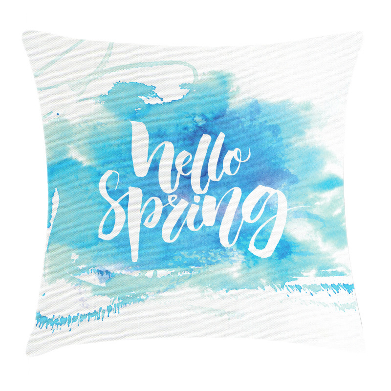 Pastel Blue Spring Theme Pillow Cover