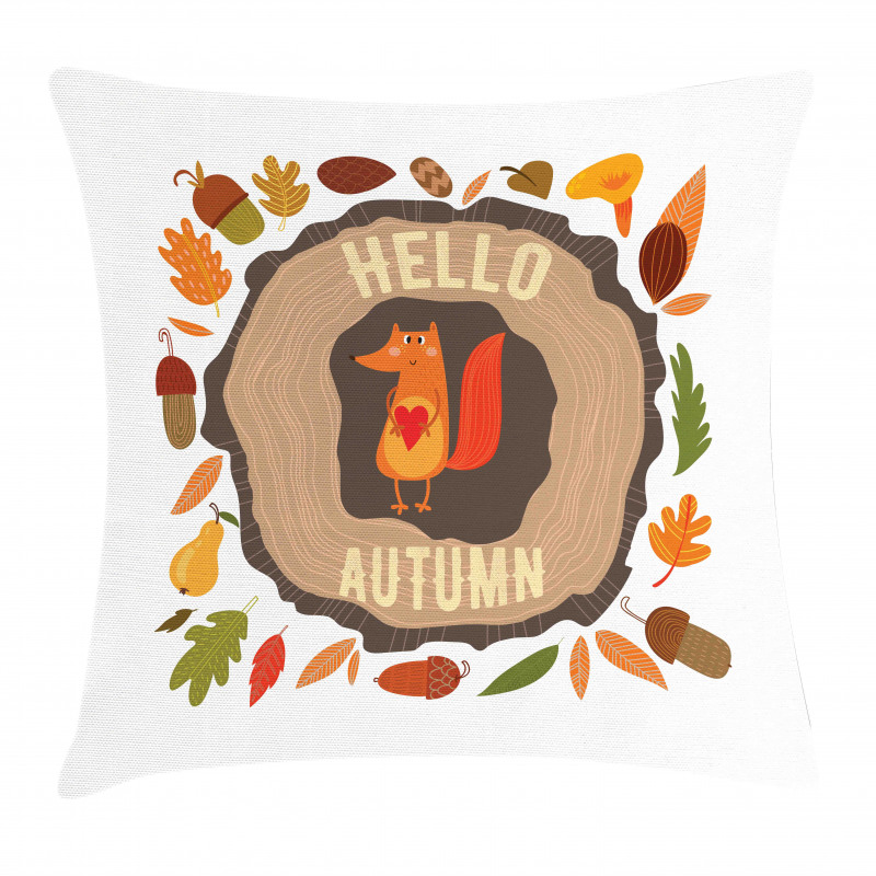 Autumn Theme Vintage Fox Pillow Cover