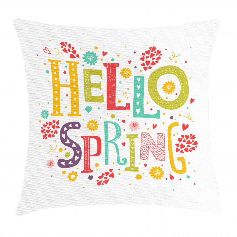 Colorful Spring Elements Pillow Cover