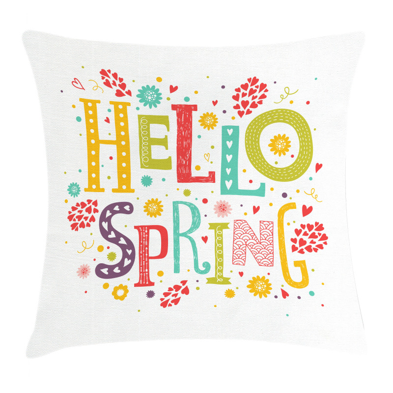 Colorful Spring Elements Pillow Cover