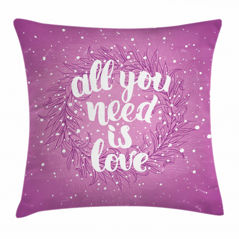 Valentines Floral Words Pillow Cover