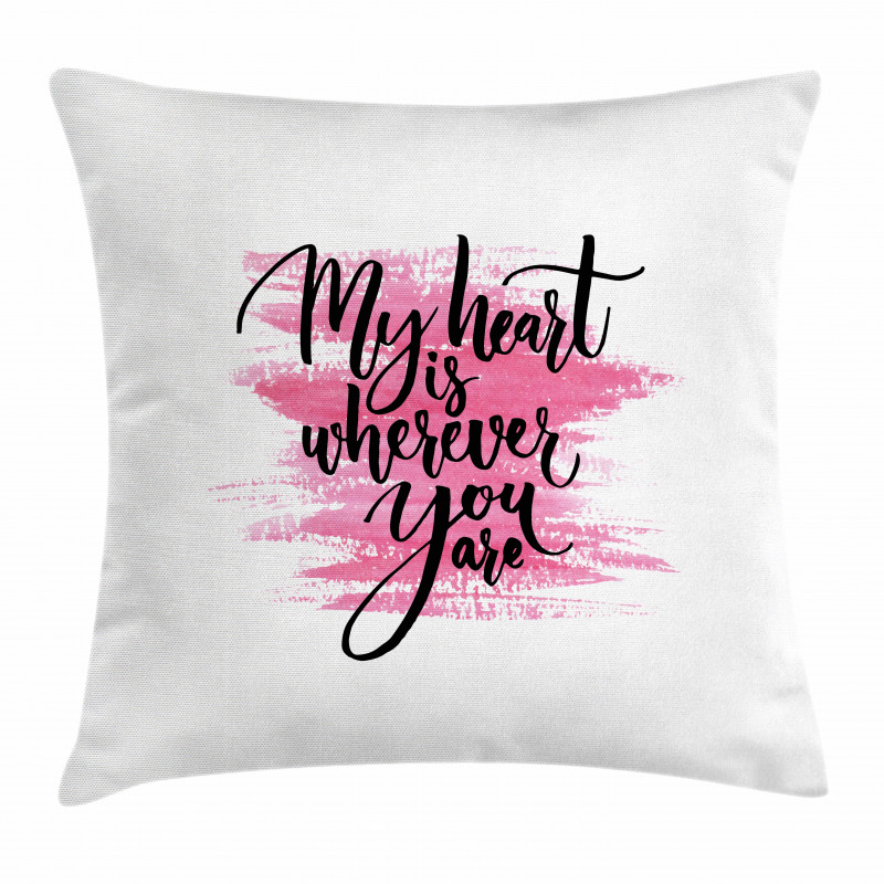 Romantic Ink Calligraphy Pillow Cover
