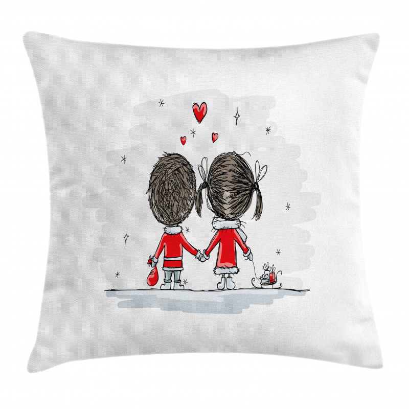 Couple Cartoon Art Style Pillow Cover