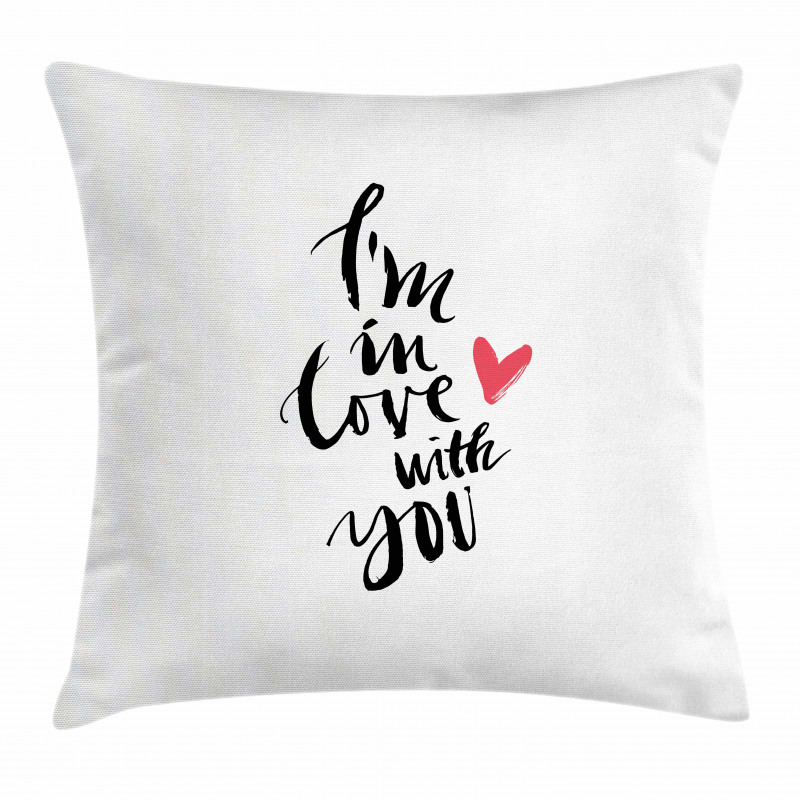 Brush Stroke Effect Words Pillow Cover