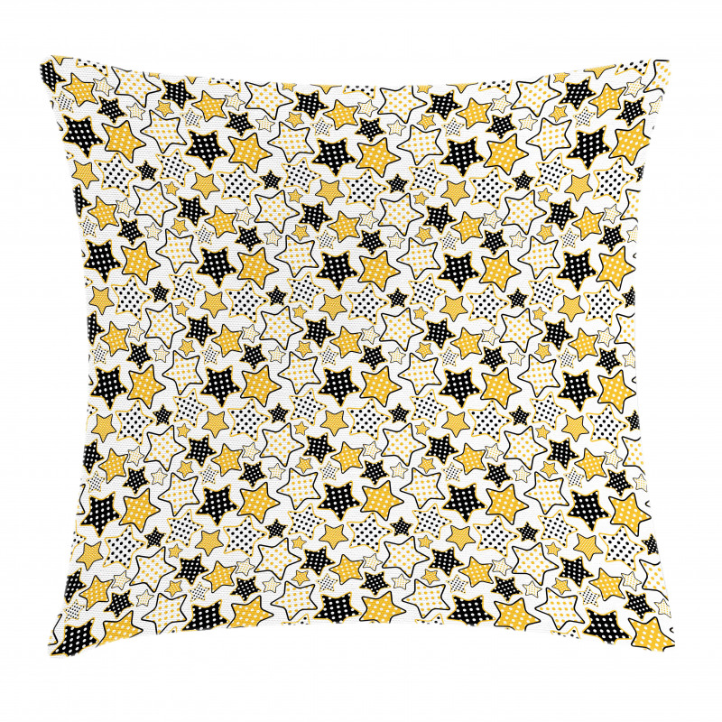 Retro Polka Dotted Stars Pillow Cover