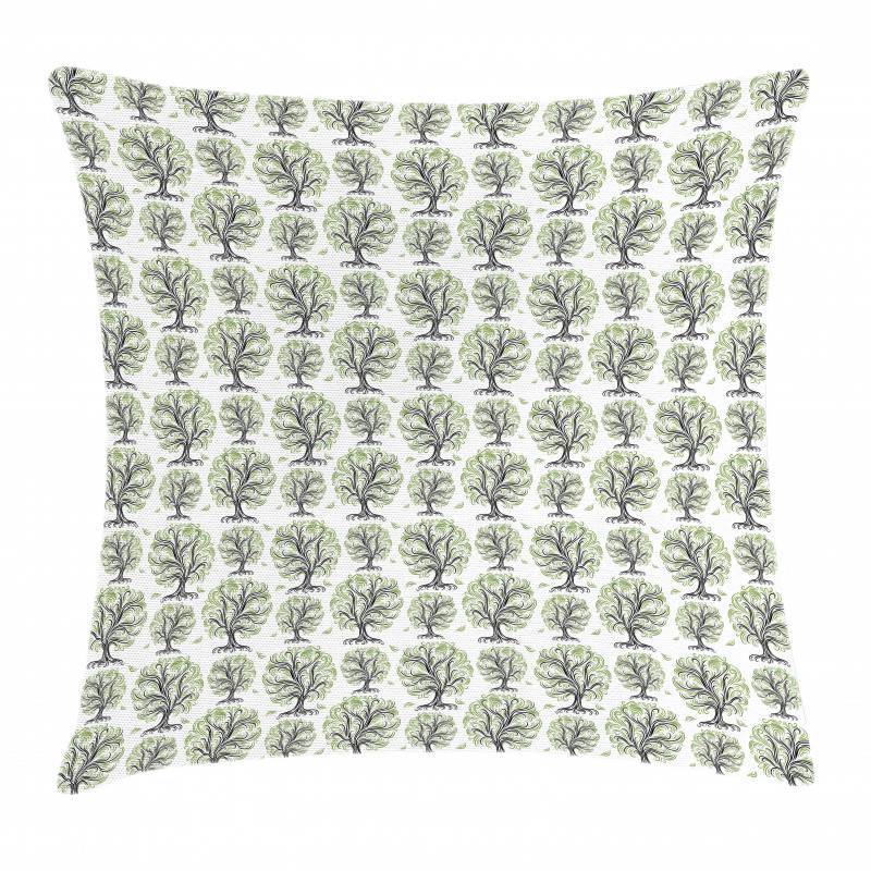 Swirled Lines Botanical Pillow Cover