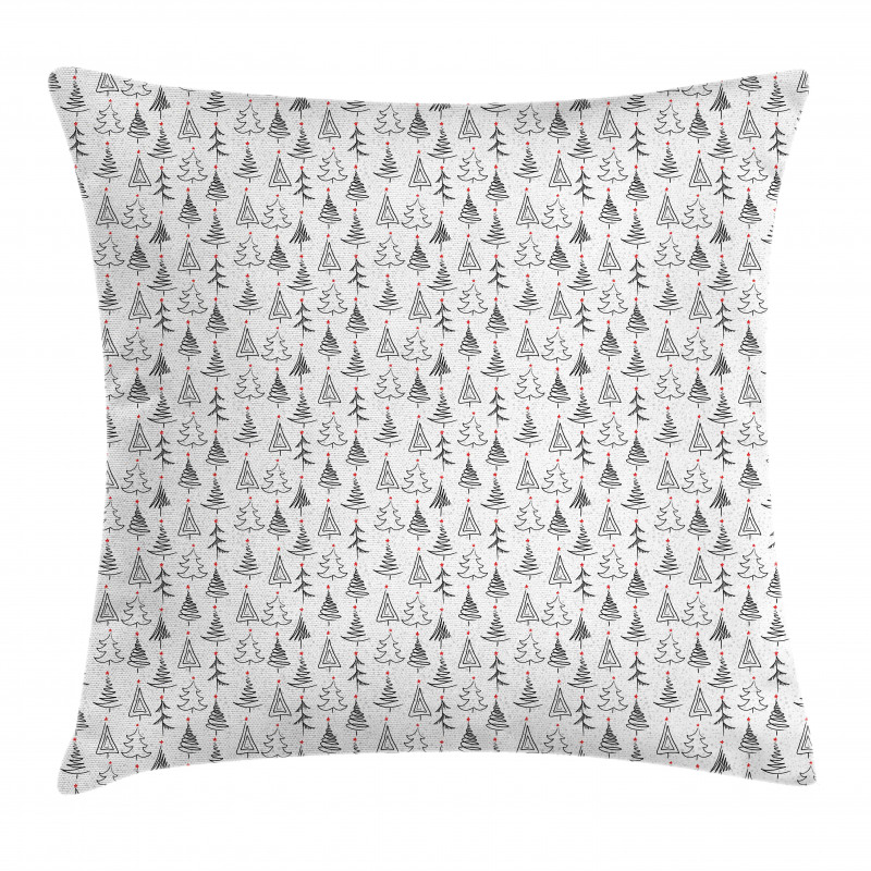 Doodle Sketch Style Stars Pillow Cover