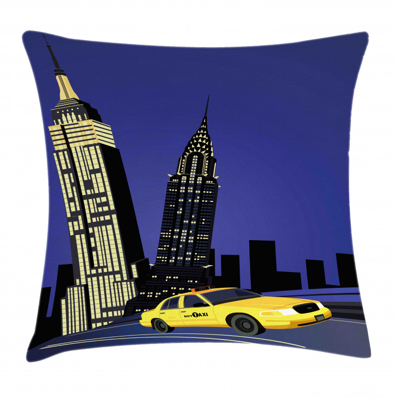 Taxi New York American Pillow Cover