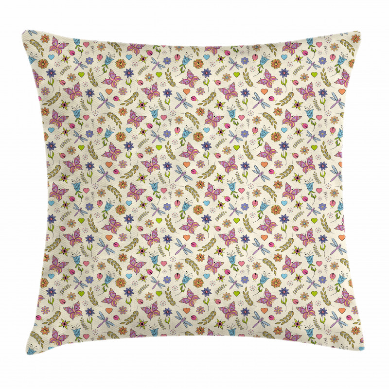 Abstract Colorful Flora Pillow Cover