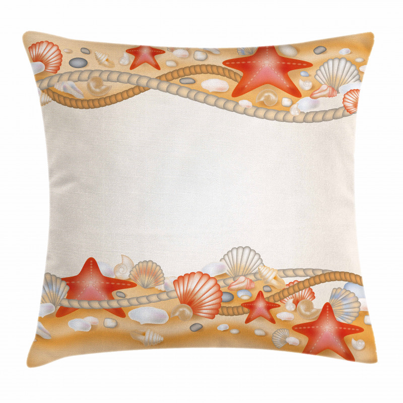 Sand Seashells Ropes Pillow Cover