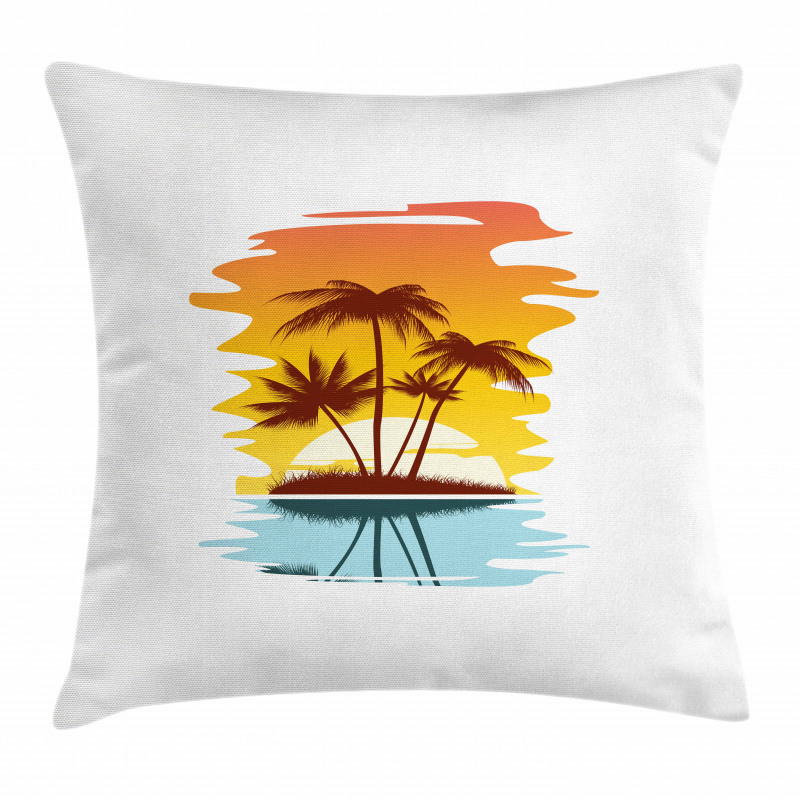 Exotic Palm Trees Sunset Pillow Cover