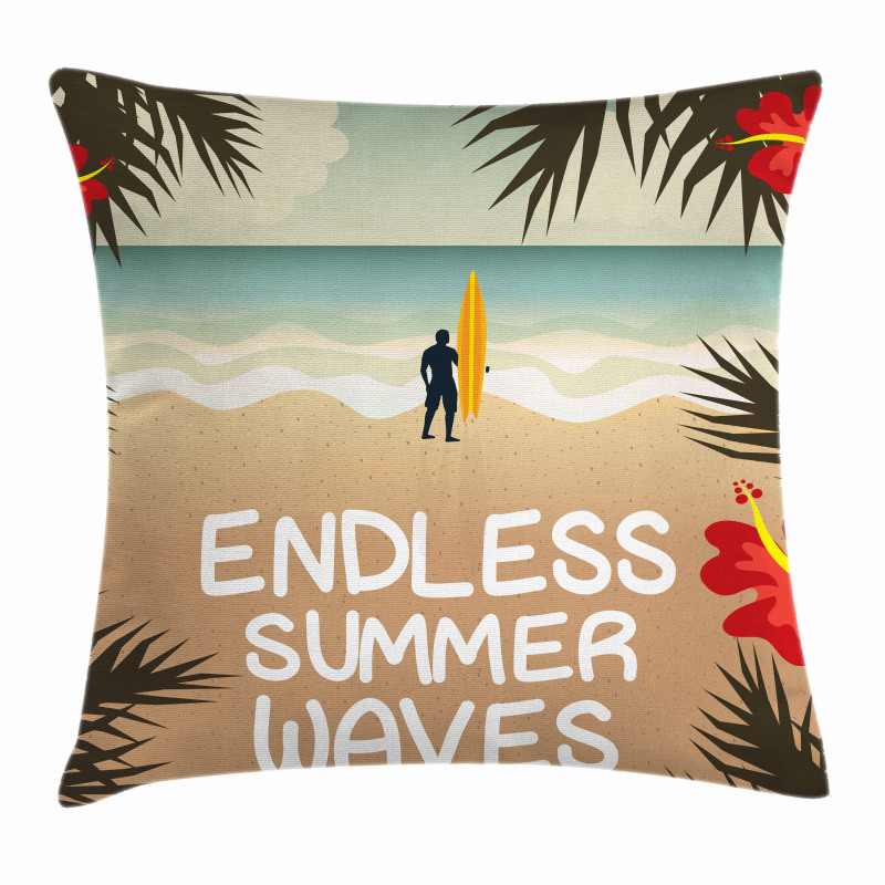 Colorful Hippie Beach Theme Pillow Cover