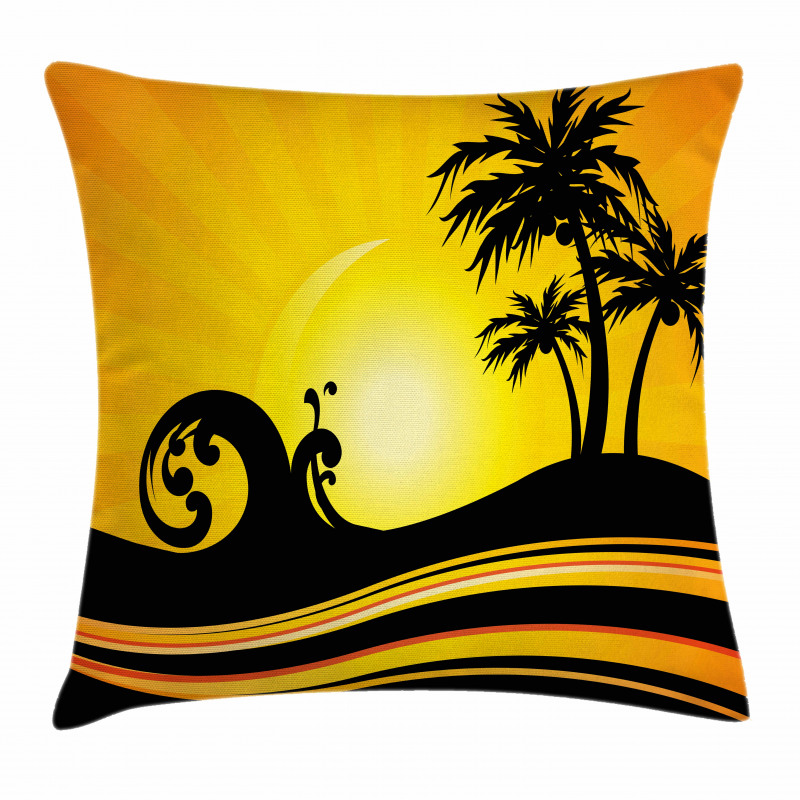 Holiday Waves and Trees Pillow Cover