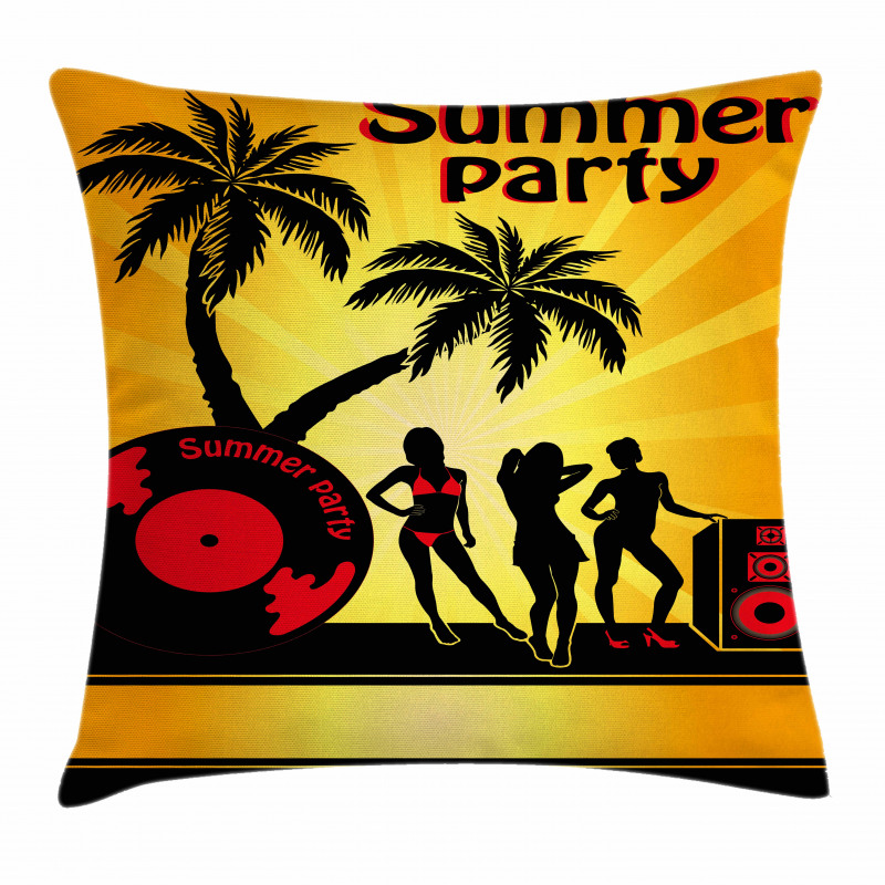 Party Girls Vinyl Record Pillow Cover