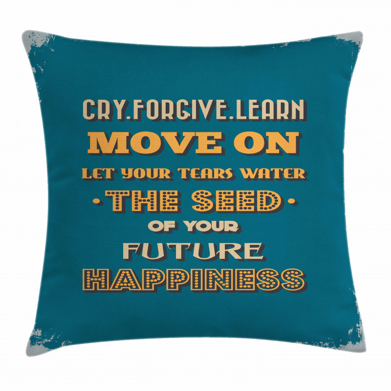 Happiness Phrases Pillow Cover