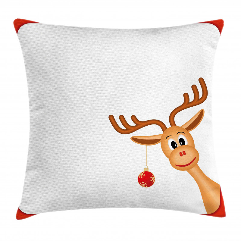 Reindeer Xmas Theme Pillow Cover