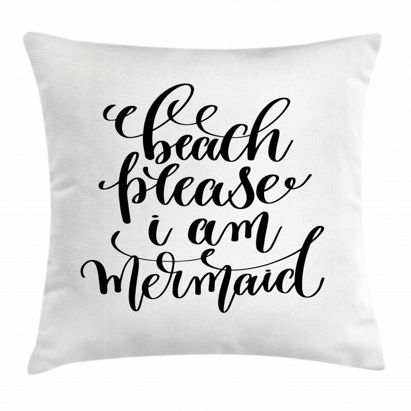Cool Font Mermaid Theme Pillow Cover