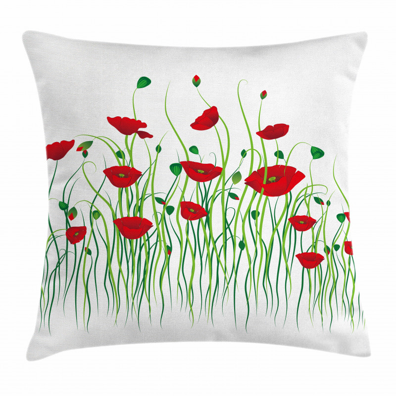 Flowers on a Rural Field Pillow Cover