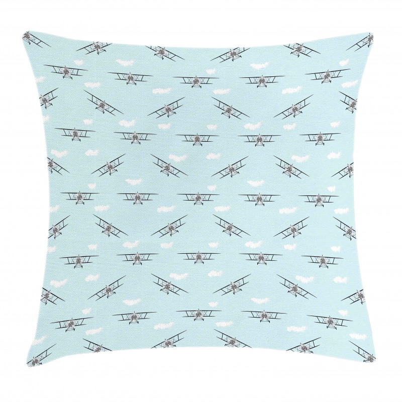 Old Aircraft Biplanes Pillow Cover