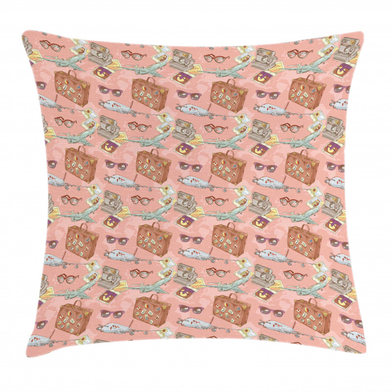 Bon Voyage Vacation Pillow Cover