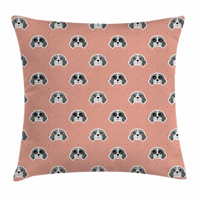 Beagle Puppy Squares Pillow Cover