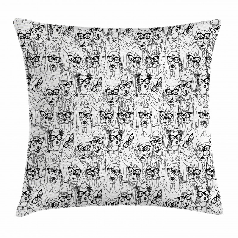 Terrier and Pug Pillow Cover