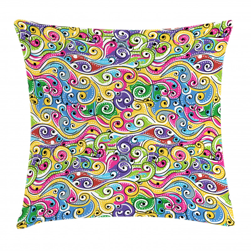 Funky Doodle Summer Art Pillow Cover