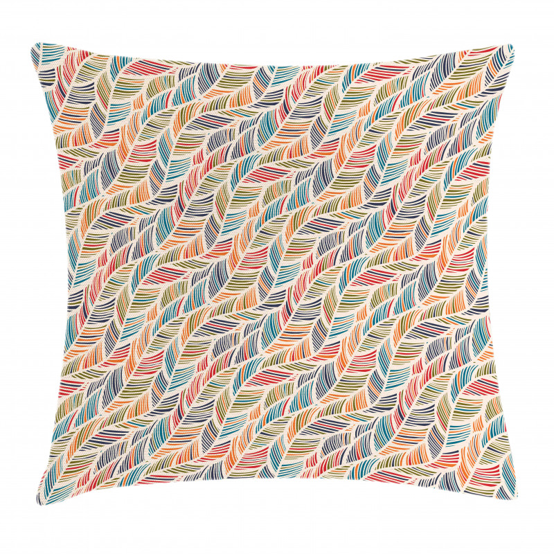 Abstract Feather Wave Pillow Cover
