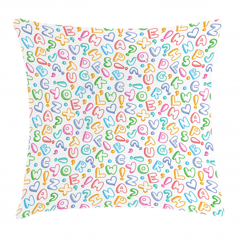 Colored Letters Pillow Cover