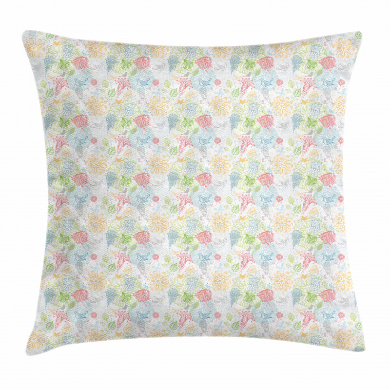 Trace Style Flora Fauna Pillow Cover