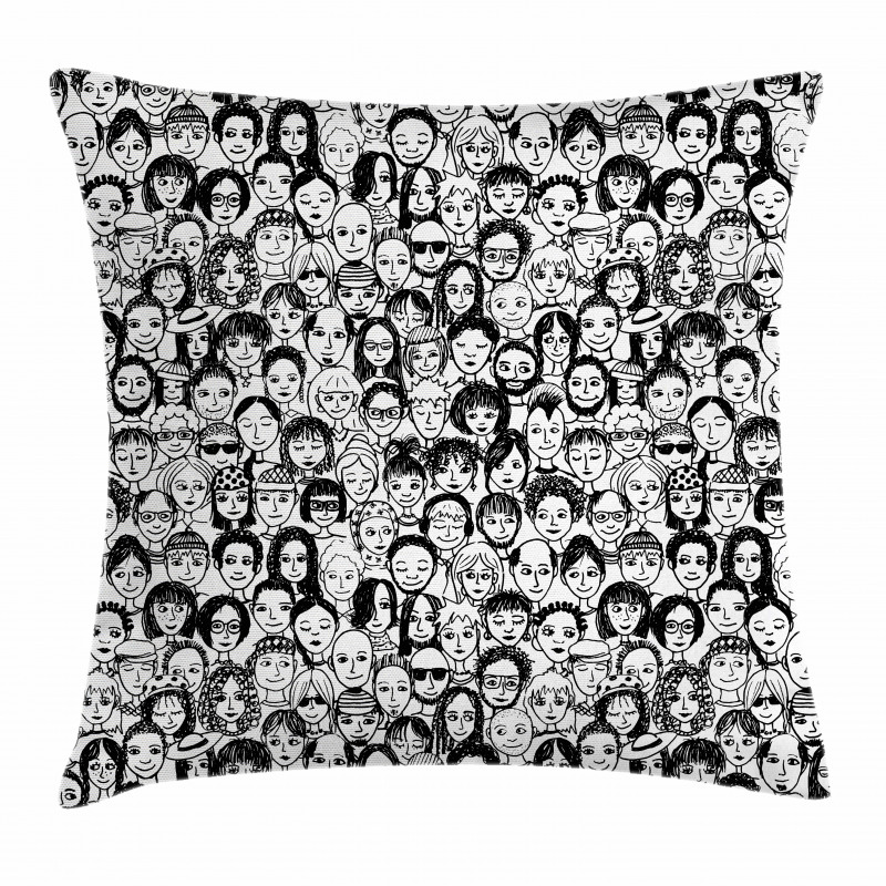 People Portrait Pillow Cover
