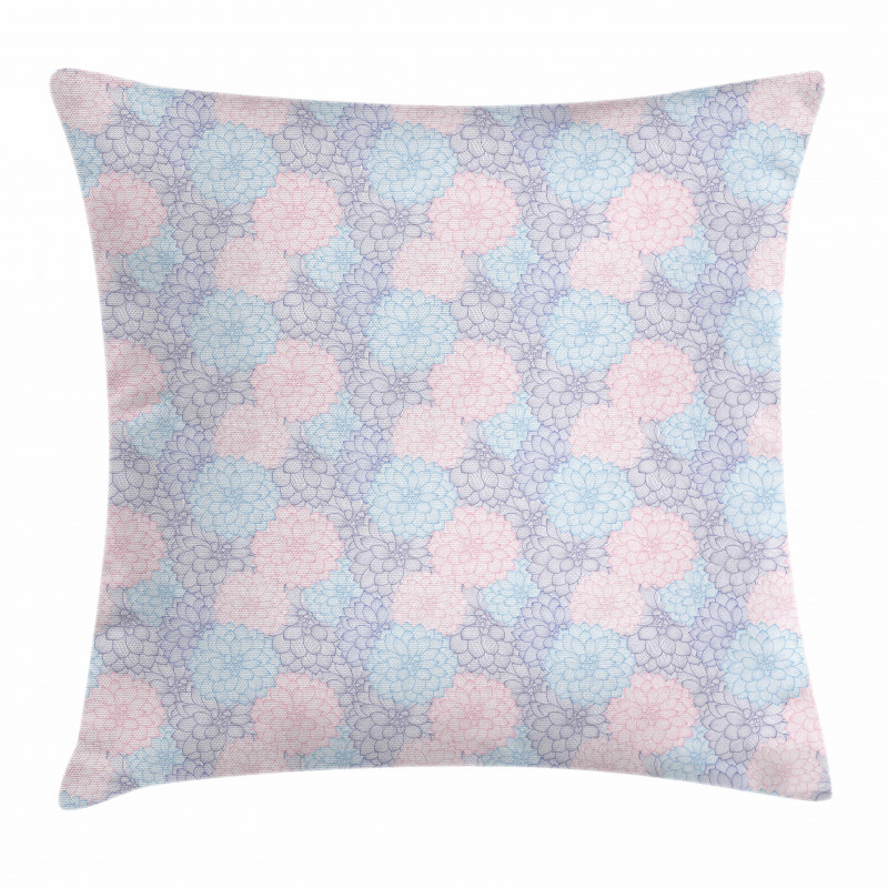 Hand Drawn Pale Blooms Pillow Cover