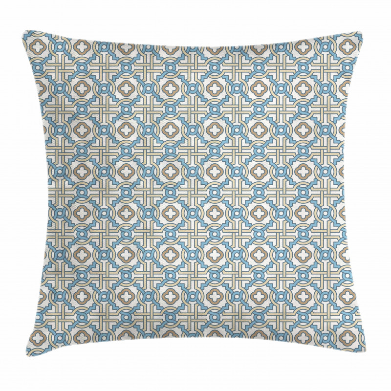 Circular Star Tile Motif Pillow Cover