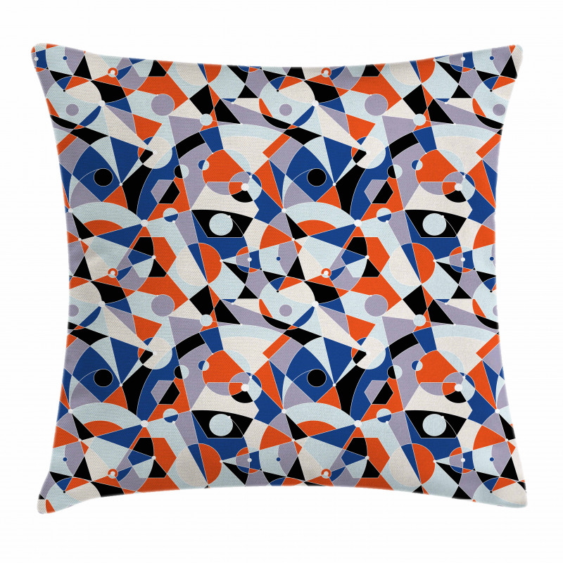 Colors Shapes Grid Pillow Cover