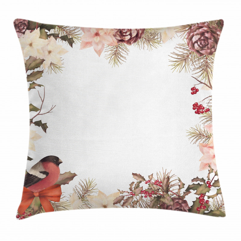 Bullfinch with Cedar Pillow Cover