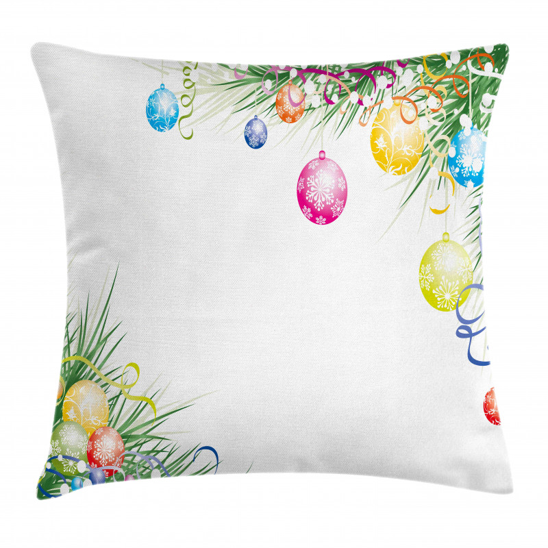 Colorful Baubles Theme Pillow Cover